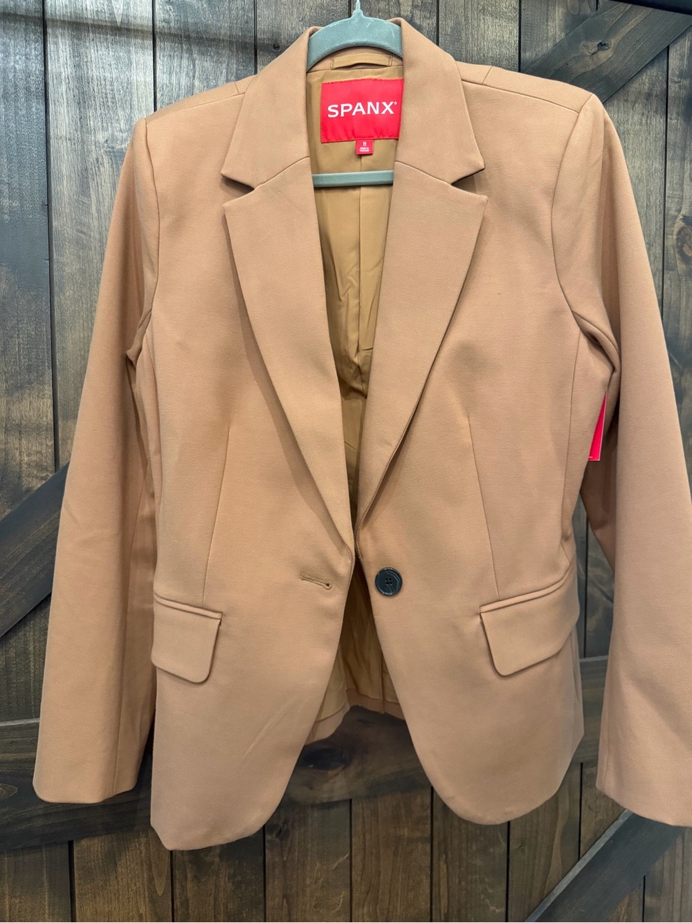 SPANX Single-Button Blazer. NWT. Camel color- perfect neural